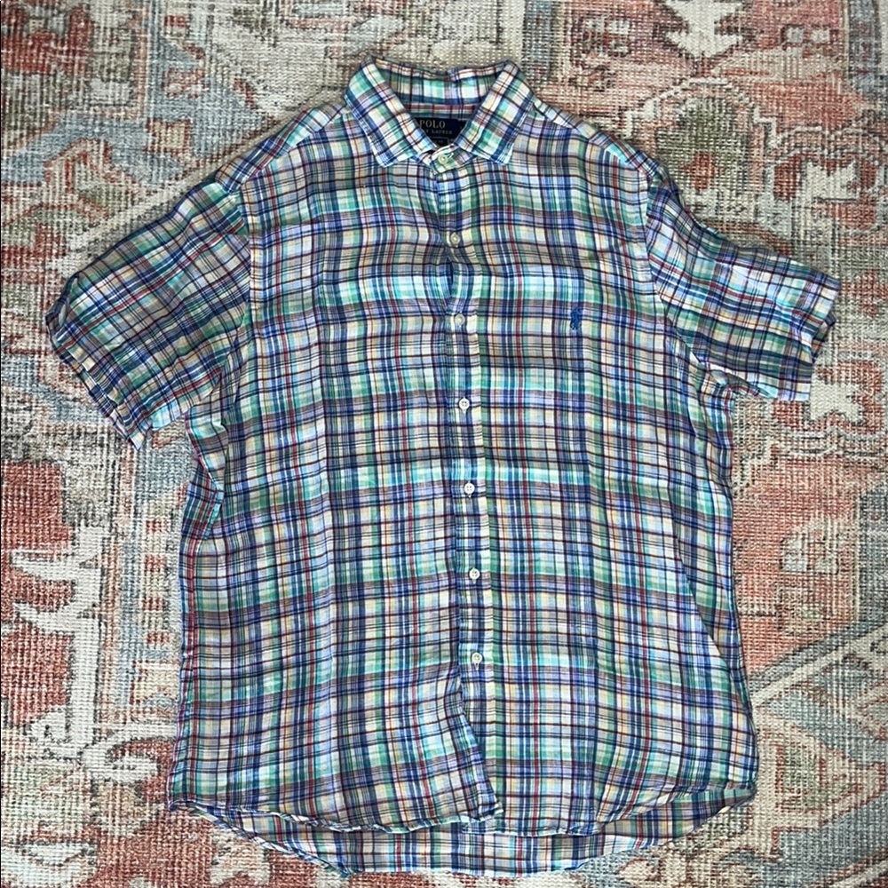 Plaid Short Sleeve Men's Shirt